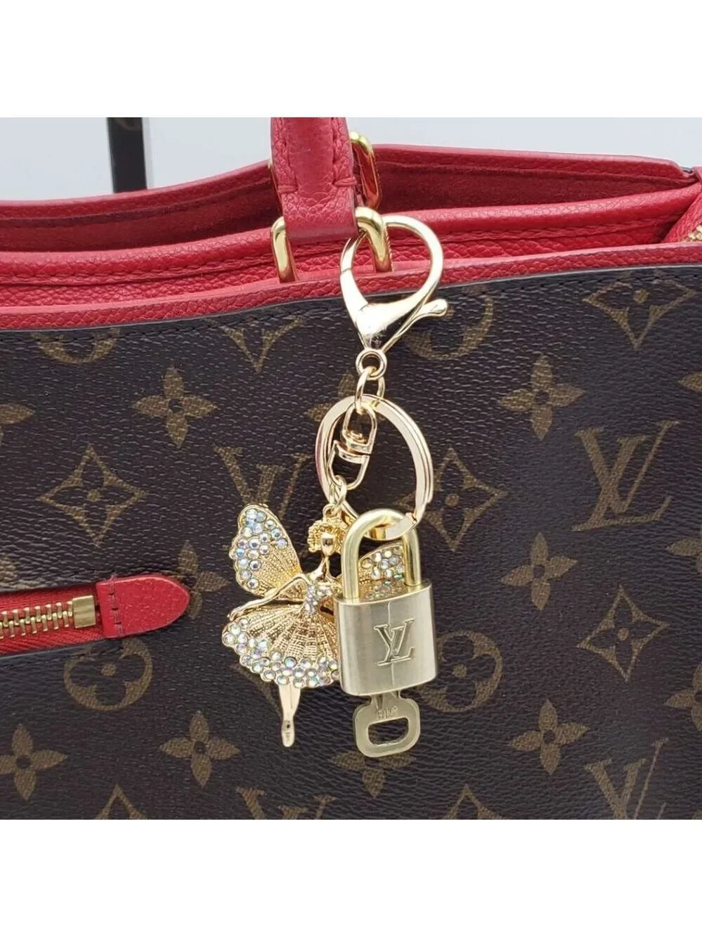 Authentic Louis Vuitton Padlock Gold 🔒 Key Set + Unbranded Fairy Keychain Charm